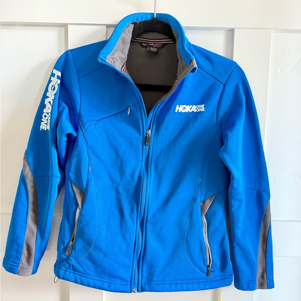 Hoka One One Blue and Gray Fleece Lined Jacket Women’s Size XS